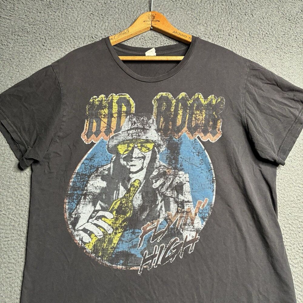 Kid Rock Tour 2011 Faded Black T-Shirt Band Tee Music Licensed Grunge Gradient
